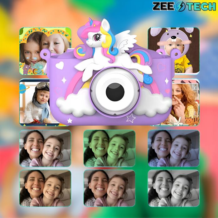 Aparat Cyfrowy Fotograficzny Dla Dzieci 40Mpx Kamera Gry + Karta 32Gb