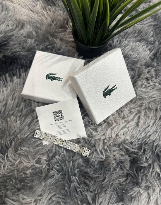 Чоловічий/Жіночий сталевий браслет Lacoste / Стильний брендовий браслет Лакост