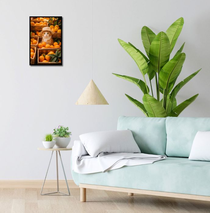 Plakat 30x45cm Kot w Pomarańczach