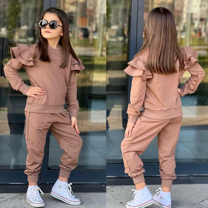 Komplet Love brązowy bluza spodnie 92 98