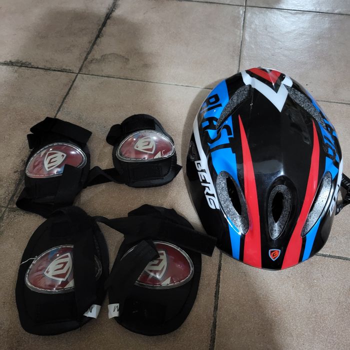 Patins de criança mais capacete e protecao