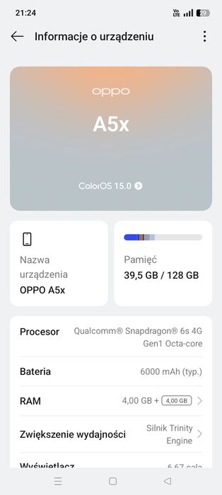 Sprzedam Oppo telefon A5x