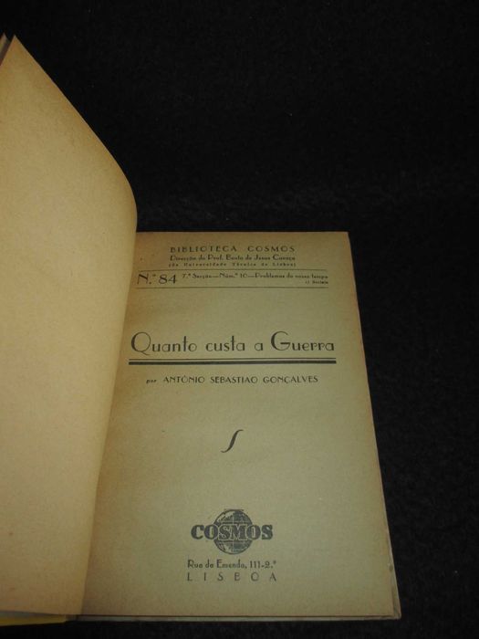 Livro Quanto Custa a Guerra António Sebastião Gonçalves