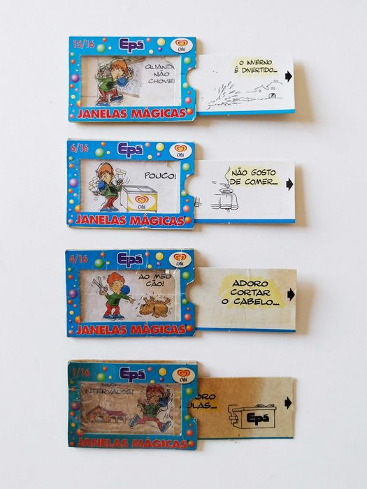 11 brindes e cromos OLÁ Janelas Mágicas + Vamos Fazer Skate + A Maior Aventura do Homem | antigos lote ou venda a vulso