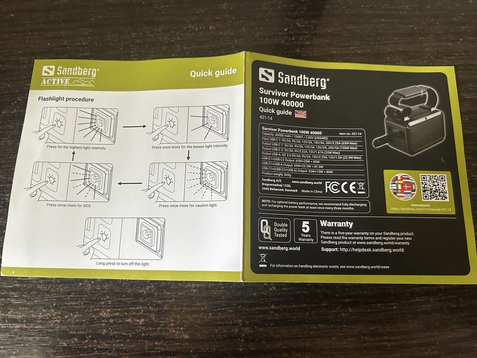 Sandberg Survivor Powerbank 100W 40000
