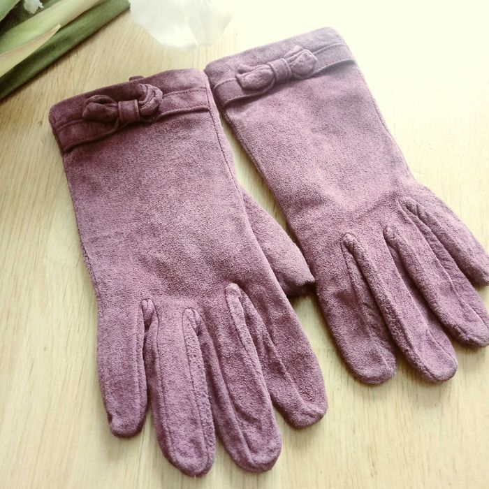 Filetowe rękawiczki jesienno zimowe