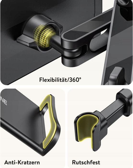 TRYONE Samochodowy uchwyt do tabletu, telefonu, montaż na zagłówku
