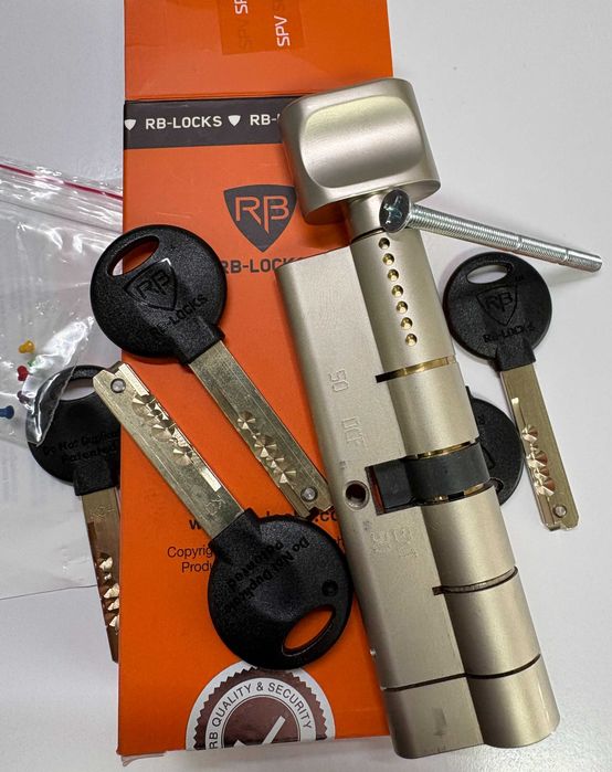 Серцевина / циліндр замка RB-Locks 100мм (50×50) новий, 5 ключів