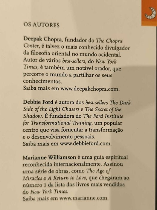 "A Luz e a Sombra" de Deepak Chopra, Debbie Ford e Marianne Williamson