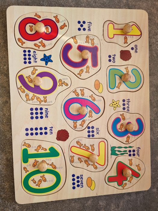 Układanka drewniana alfabet cyfry goki