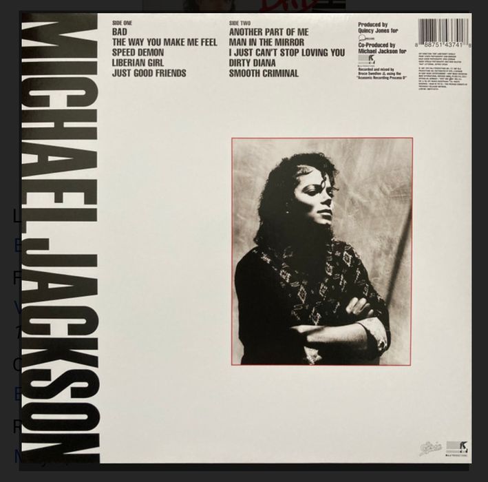 Michael Jackson LP винілові платівкип