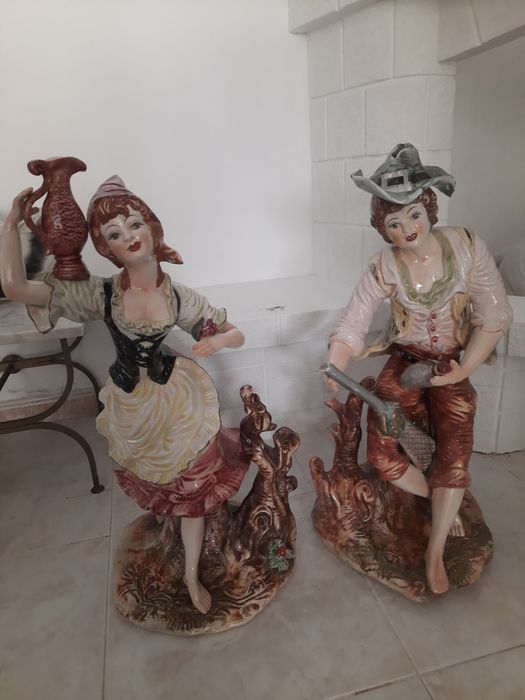 Conjunto de bonecos rusticos porcelana