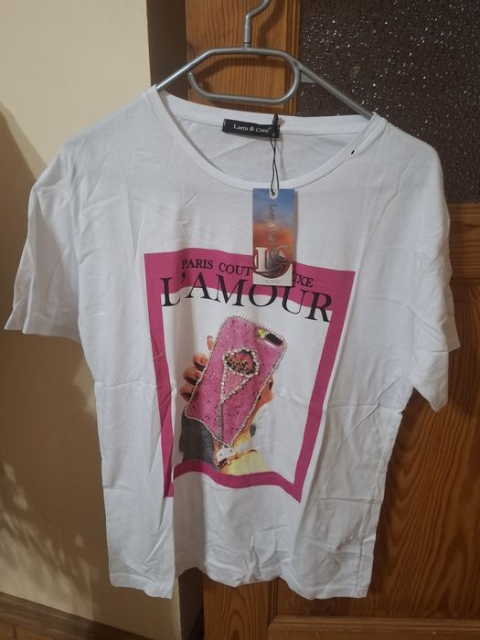 T-shirt biały nowy unikatowy