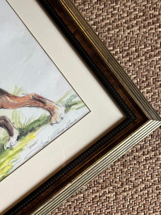 Quadro pintura cão raça boxer