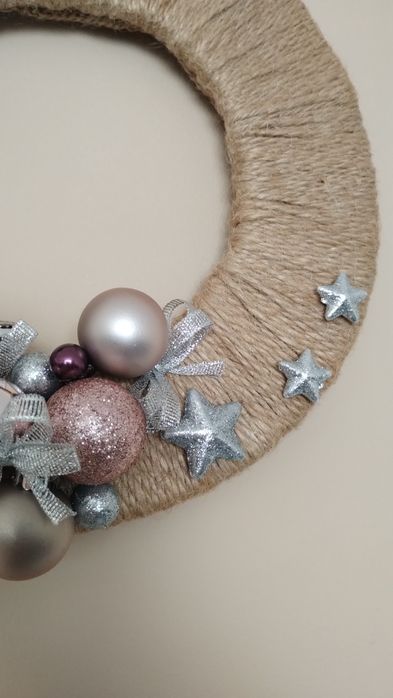 Wianek bożonarodzeniowy, na drzwi, lekki, rękodzieło, unikat