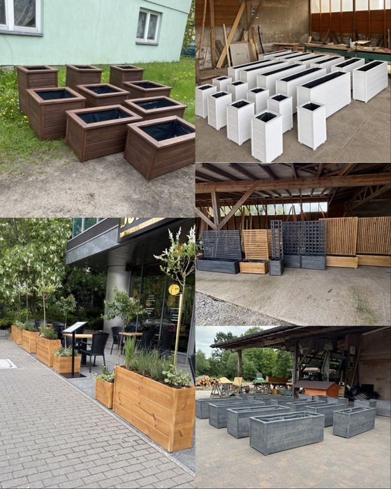 Donice drewniane, donice z drewna, donice ogrodowe