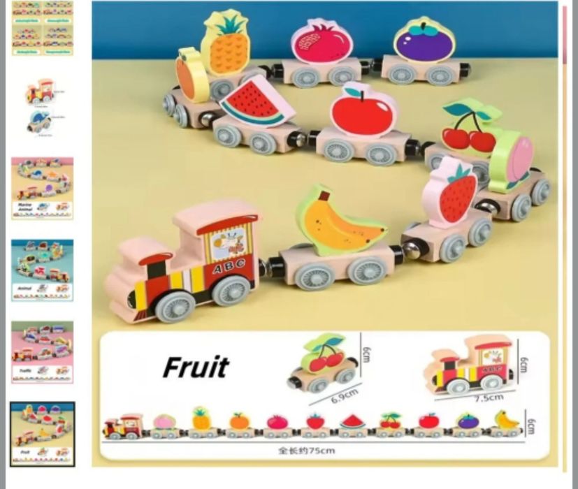 Магнітний дерев'яний потяг поїзд цифри лічилочка на магнітах Томас