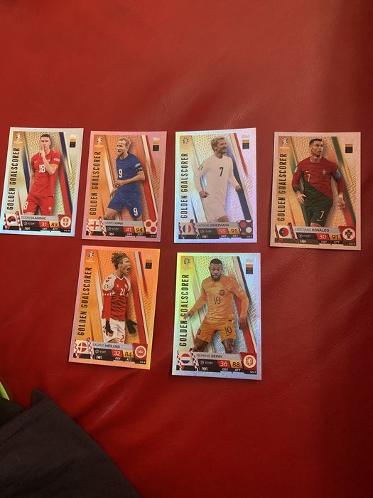 6 cartas “Golden Goal Scorer” da  da match attax euro 2024 com CR7