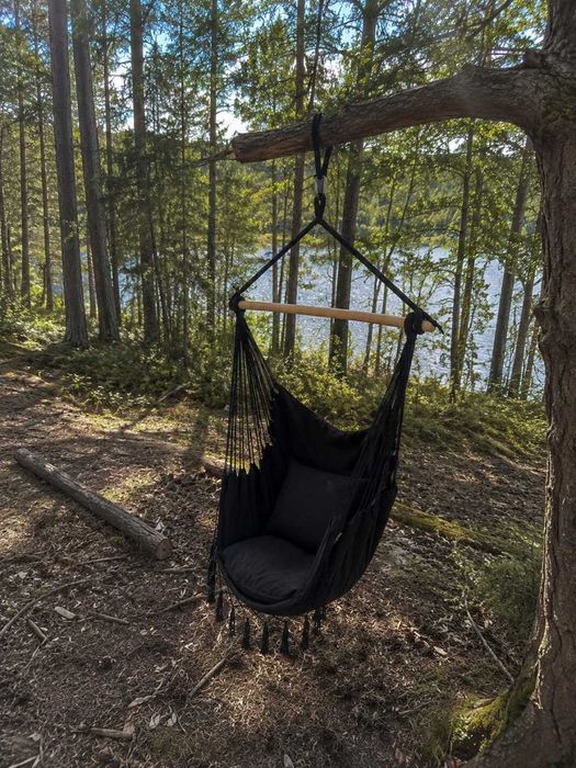 Fotel wiszący brazylijski hamak ogrodowy z poduszkami