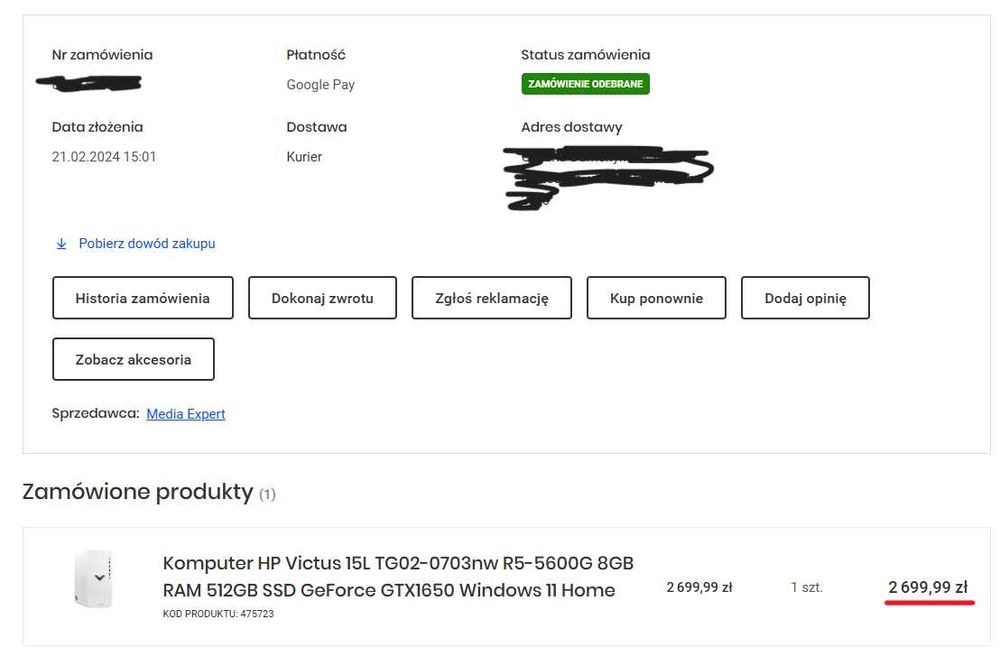 HP Victus 15L - Komputer gamingowy