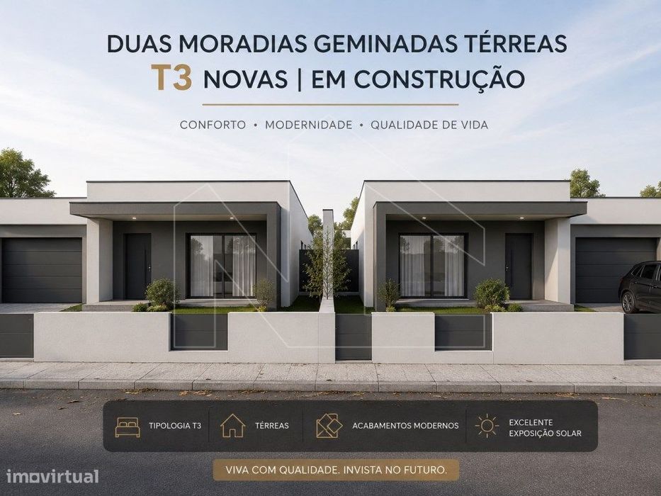 Moradias Geminadas T3 Térreas | Novas | Azurva