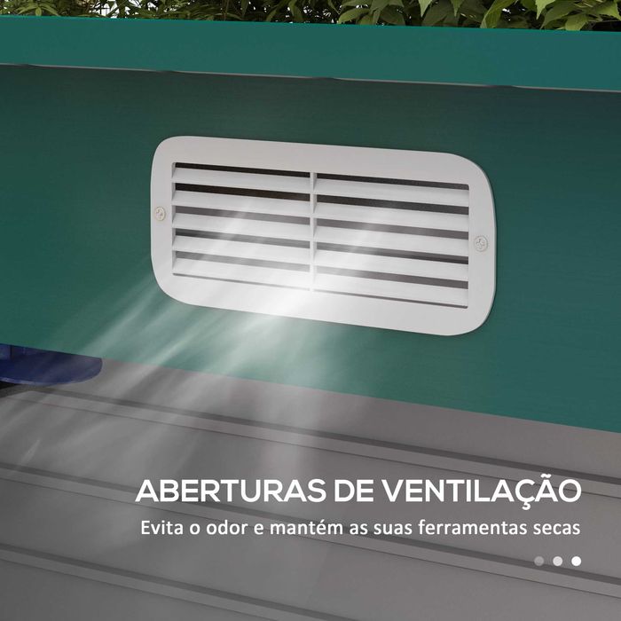 Abrigo de Jardim em Aço 249x121x166/183 cm – Porta Dupla e Ventilação