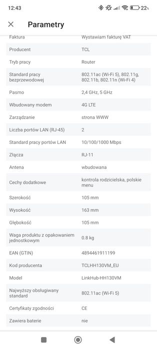 Router TCL LINKHUB LTE Cat13 Home Station