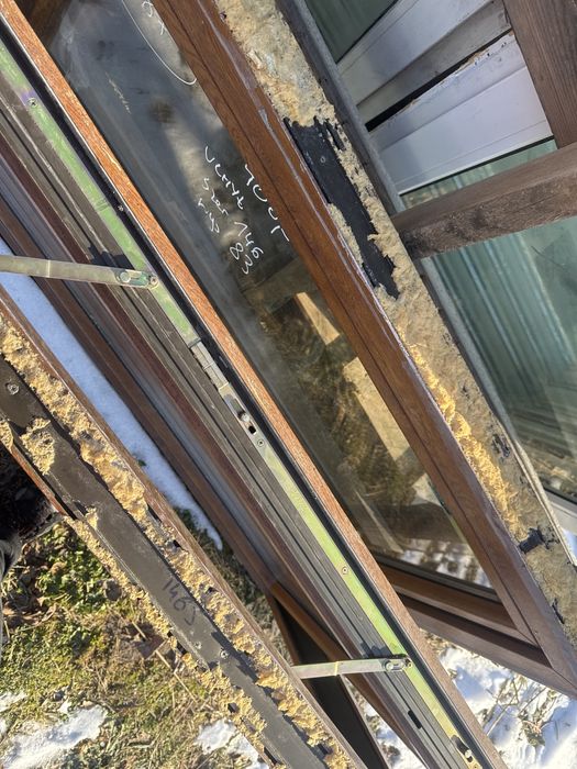 2x okno garazowe 146x83 zloty dab obustronnie (wysylka, winkhaus uchyl