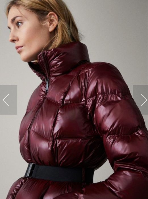 Продам пуховик куртку Massimo dutti ,xs бургунді
