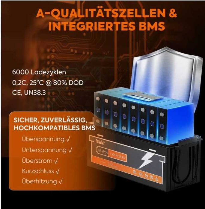 Наличие Киев Lifepo4 PowMr 24V 200Ah 48V 51.2V 100Ah 5.12kWh