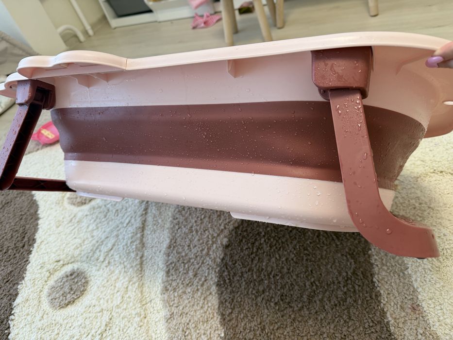 Ванночка складна Babyhood Крокодил рожева