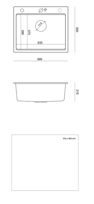 Quadron KURT 110 kuchenny zlewozmywak granitowy BIAŁY
