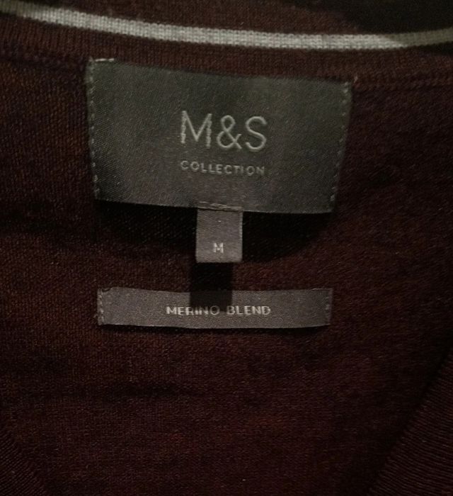 Marks & Spencer  Rozpinany męski sweter z wełny, 50% Merino, Roz. S/M