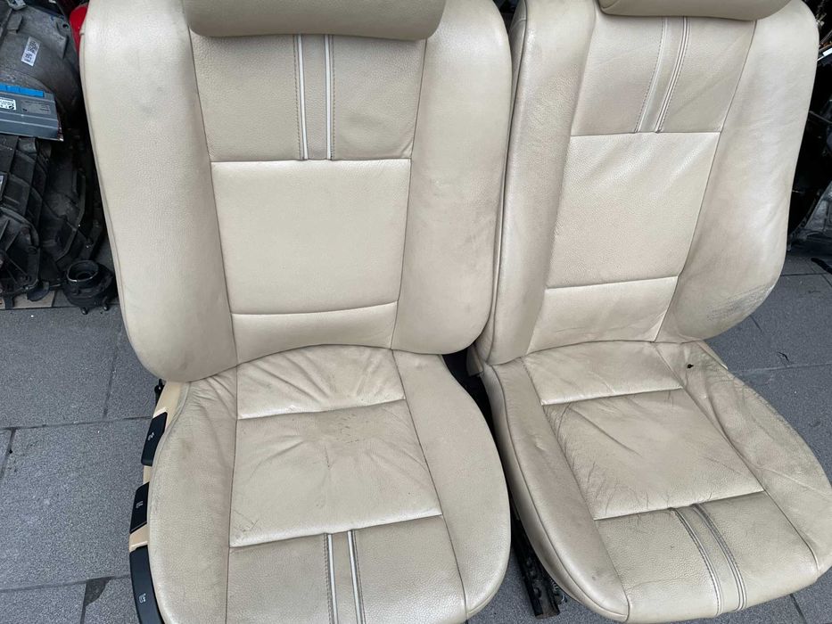 Bmw x3 e83 skóra krem komplet foteli boczki Europa przed lift lędźwie