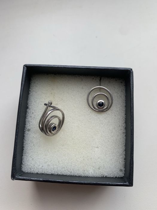 Серьги серебряные с сапфиром