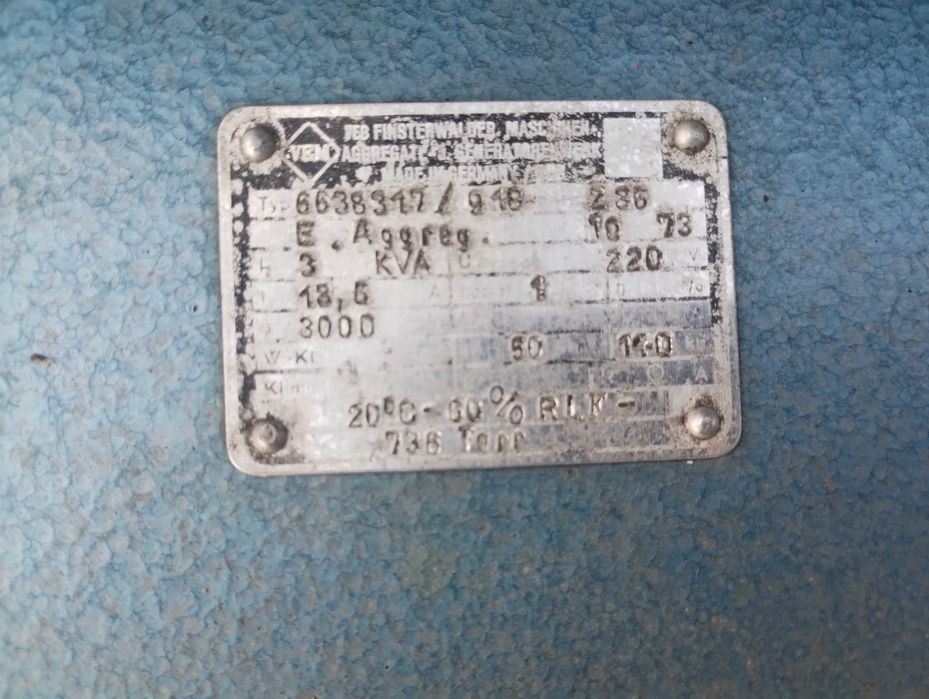 Agregat prądotwórczy bundeswera 3kva fazowy siłowy Sachs 2T  generator