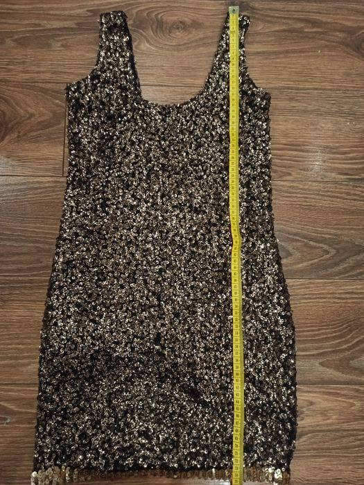 Złota cekinowa sukienka 32/34 Sylwester, karnawał