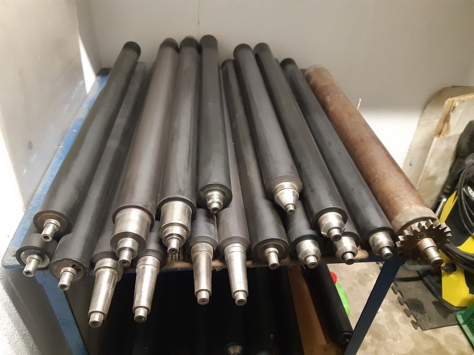 Rolki,wałki transportowe do taśmociągu, podajnika .Gumowane, ogumowane