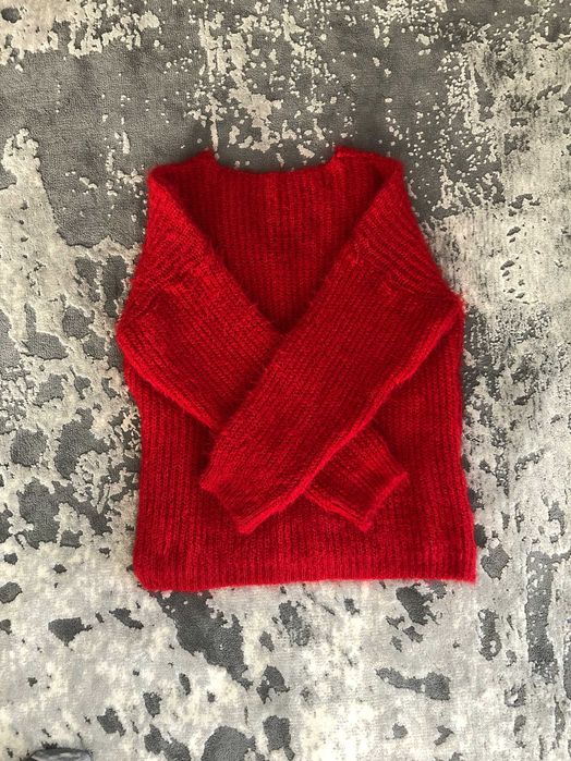 sweter damski czerwony miły i ciepły r m/l