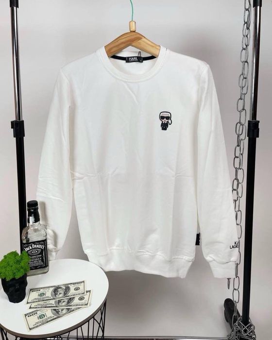 Karl Lagerfeld мужской свитшот белый реглан батник кофта