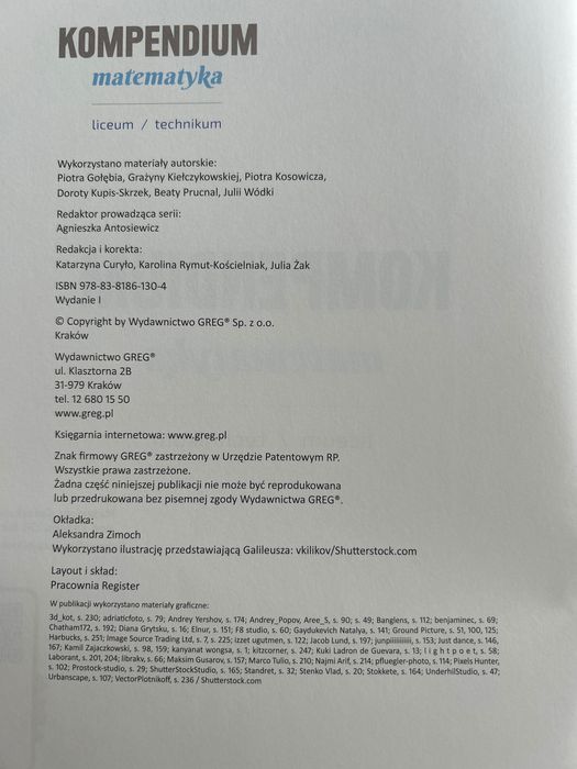 Kompendium matematyka, matura