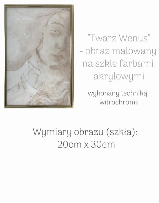 „Twarz Wenus” - obraz malowany na szkle