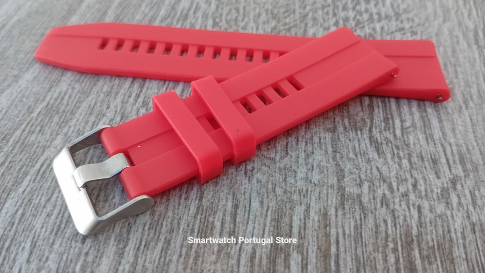 Bracelete 22mm, em silicone (Novo) Vermelha
