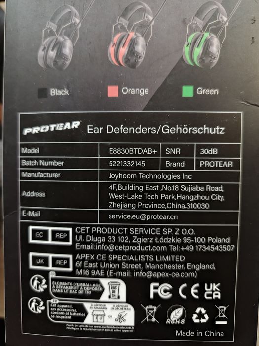 захисні шумопоглинаючі  навушники Protear з DAB+/FM-радіо та Bluetooth