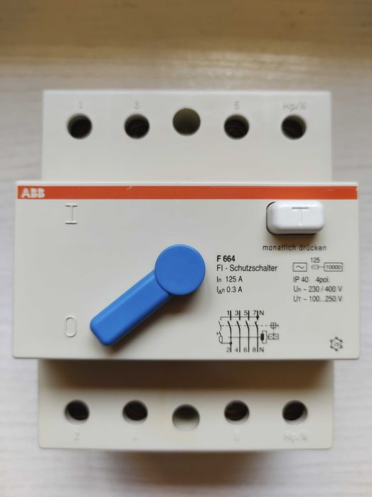 Interruptor Diferencial ABB 125A 0,300mA novo