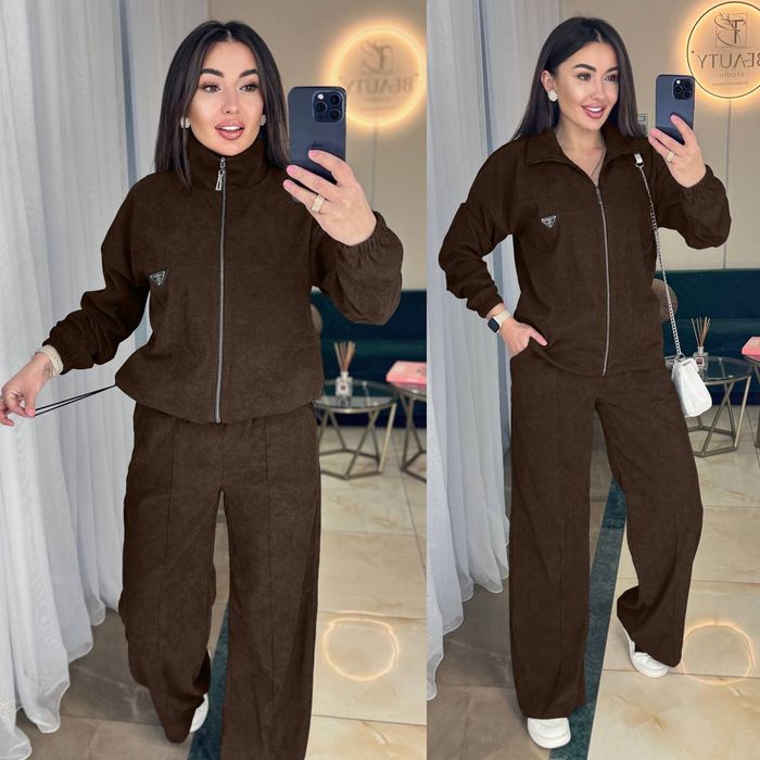 ‼️ Вельветовий костюм з палаццо. ОПТ та роздріб. Р: 42-44,46-48,50-52