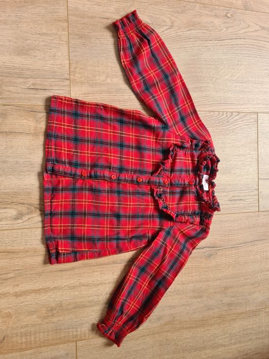 Czerwona koszula w kratkę dla dziewczynki rozm. 92