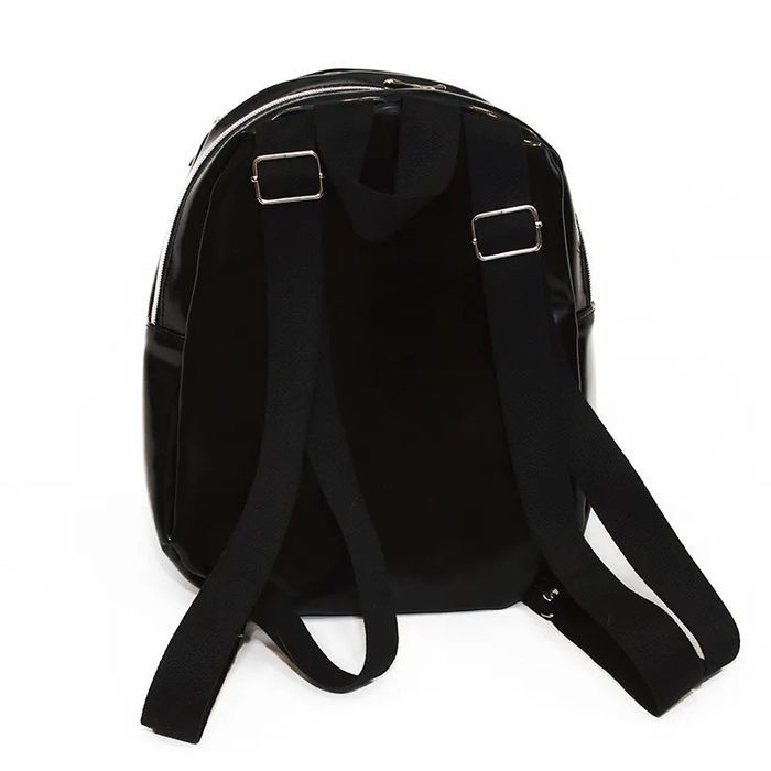 Mały plecak młodzieżowy czarny połysk 30x23x17 handmade