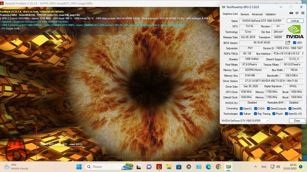 Видеокарта PNY GTX 1660 6GB Super OC