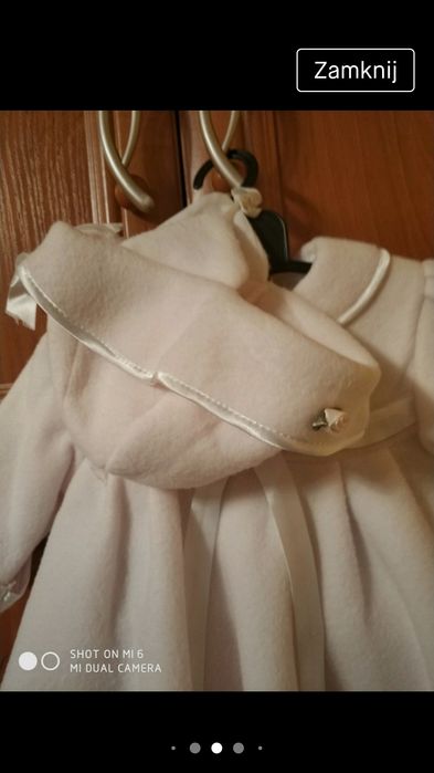 Komplet polarowy dla księżniczki do chrztu 62/68